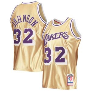 Magic Johnson Los Angeles Lakers 75th Anniversary 1984/85 Hardwood Classics Swingman Jersey - Gold