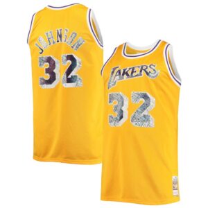 Magic Johnson Los Angeles Lakers Big & Tall 1984/85 NBA 75th Anniversary Diamond Swingman Jersey - Gold