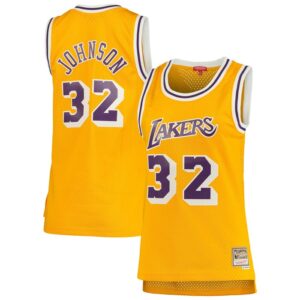 Magic Johnson Los Angeles Lakers Women's 1984/85 Hardwood Classics Swingman Jersey - Gold