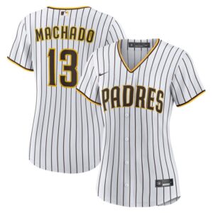 Manny Machado San Diego Padres Women Home Replica Player Jersey - White/Brown