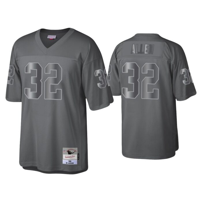 Marcus Allen Las Vegas Raiders Charcoal 1988 Throwback Metal Legacy Jersey