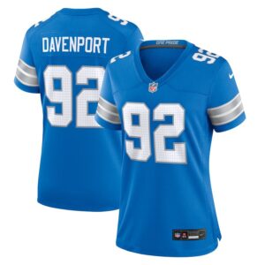 Marcus Davenport Detroit Lions Women's Team Game Jersey - Blue