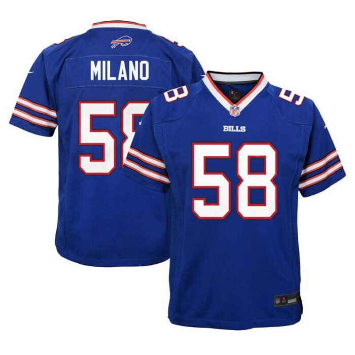 Matt Milano Buffalo Bills Youth Team Player Game Jersey - Royal