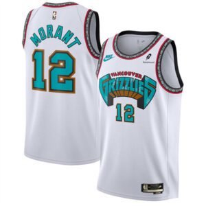 Memphis Grizzlies #12 Ja Morant White 2024/25 Classic Edition Swingman Stitched Basketball Jersey