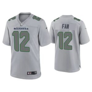 Men 12th Fan Seattle Seahawks Gray Atmosphere Fashion Game Jersey