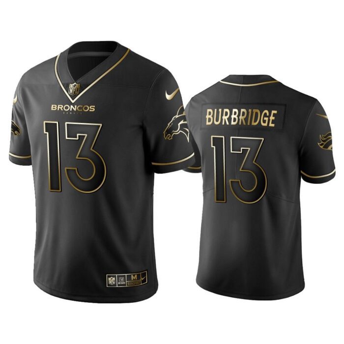 Men 2019 Golden Edition Vapor Limited Denver Broncos #13 Aaron Burbridge Black Jersey