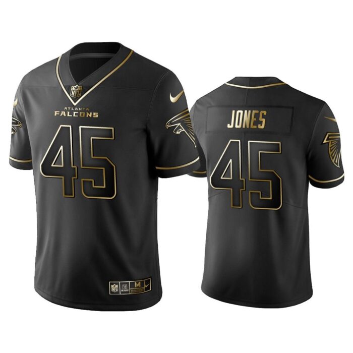 Men 2019 Golden Edition Vapor Untouchable Limited Atlanta Falcons #45 Deion Jones Black Jersey