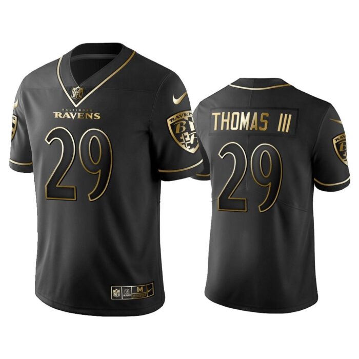 Men 2019 Golden Edition Vapor Untouchable Limited Baltimore Ravens #29 Earl Thomas III Black Jersey