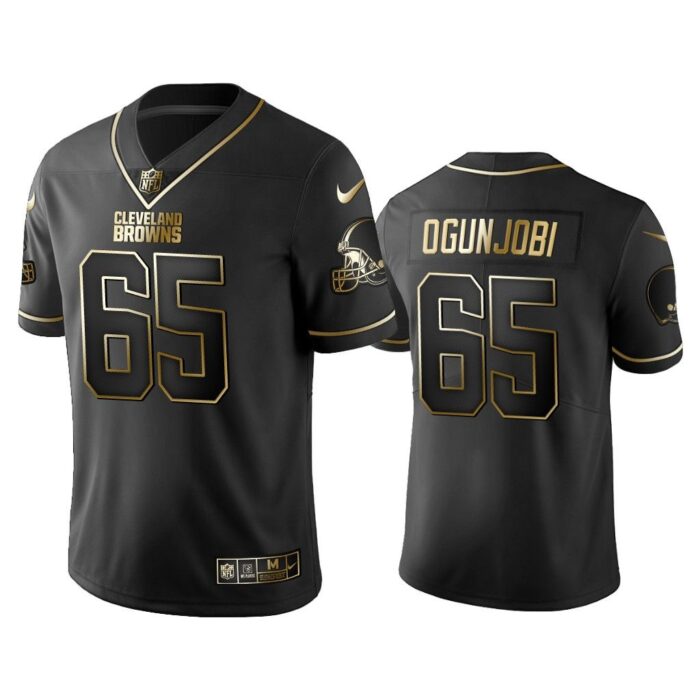 Men 2019 Golden Edition Vapor Untouchable Limited Cleveland Browns #65 Larry Ogunjobi Black Jersey