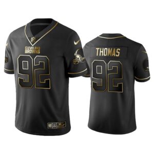 Men 2019 Golden Edition Vapor Untouchable Limited Cleveland Browns #92 Chad Thomas Black Jersey