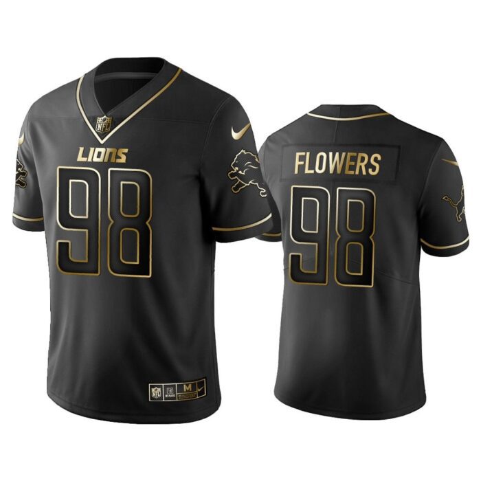 Men 2019 Golden Edition Vapor Untouchable Limited Detroit Lions #98 Trey Flowers Black Jersey