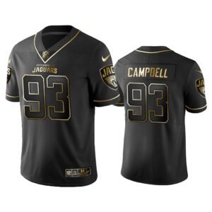 Men 2019 Golden Edition Vapor Untouchable Limited Jacksonville Jaguars #93 Calais Campbell Black Jersey