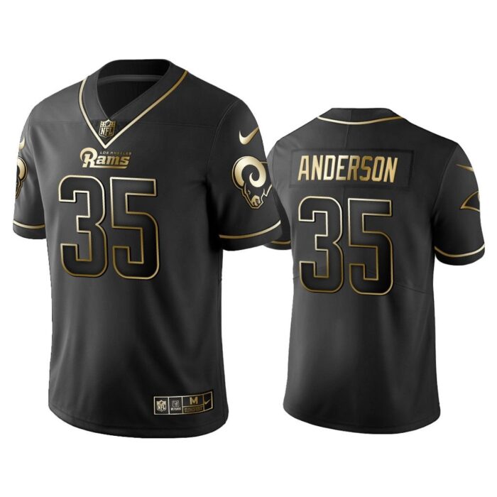 Men 2019 Golden Edition Vapor Untouchable Limited Los Angeles Rams #35 C.J. Anderson Black Jersey