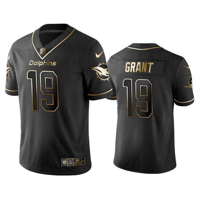 Men 2019 Golden Edition Vapor Untouchable Limited Miami Dolphins #19 Jakeem Grant Black Jersey