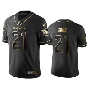 Men 2019 Golden Edition Vapor Untouchable Limited Miami Dolphins #21 Frank Gore Black Jersey