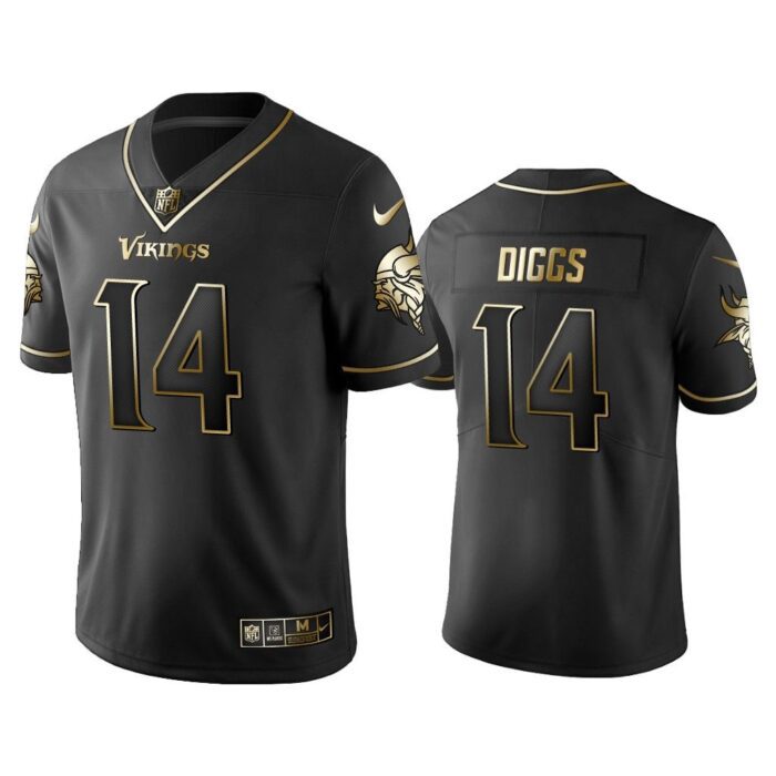 Men 2019 Golden Edition Vapor Untouchable Limited Minnesota Vikings #14 Stefon Diggs Black Jersey