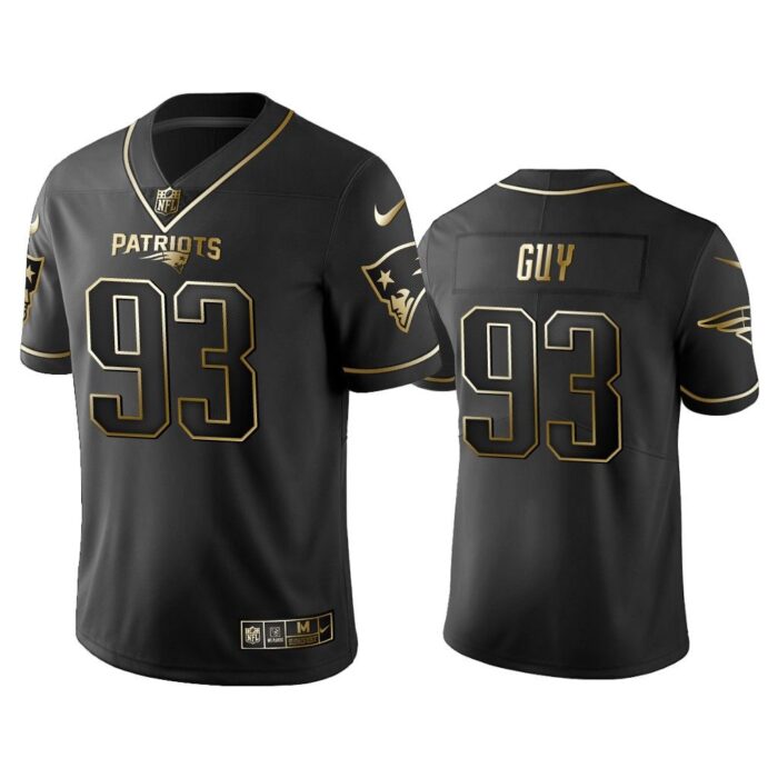 Men 2019 Golden Edition Vapor Untouchable Limited New England Patriots #93 Lawrence Guy Black Jersey