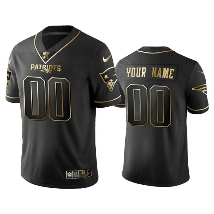 Men 2019 Golden Edition Vapor Untouchable Limited New England Patriots Custom Black Jersey