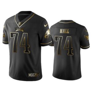 Men 2019 Golden Edition Vapor Untouchable Limited Philadelphia Eagles #74 Daeshon Hall Black Jersey