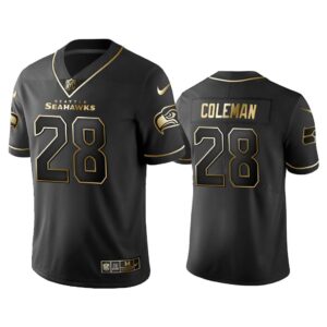 Men 2019 Golden Edition Vapor Untouchable Limited Seattle Seahawks #28 Justin Coleman Black Jersey