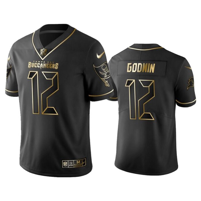 Men 2019 Golden Edition Vapor Untouchable Limited Tampa Bay Buccaneers #12 Chris Godwin Black Jersey