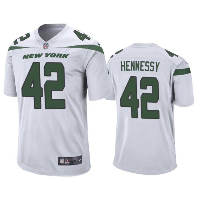 Men 2019 Thomas Hennessy #42 New York Jets White Game Jersey