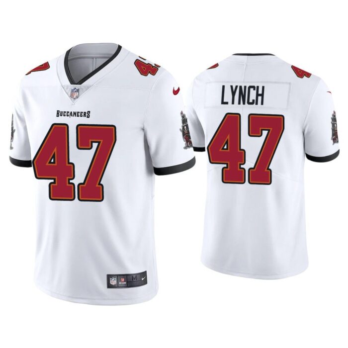 Men 2020 John Lynch Tampa Bay Buccaneers White Vapor Limited Jersey