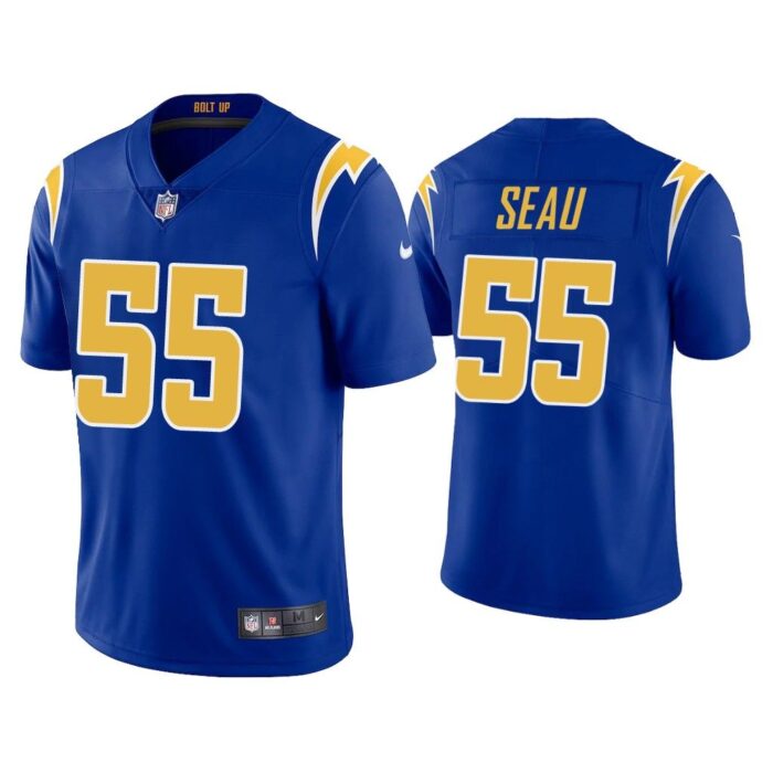 Men 2020 Junior Seau Los Angeles Chargers Royal 2nd Alternate Vapor Limited Jersey