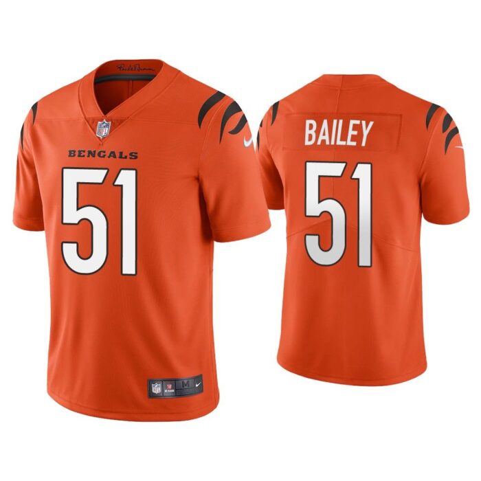 Men 2021 Markus Bailey Cincinnati Bengals Orange Vapor Limited Jersey