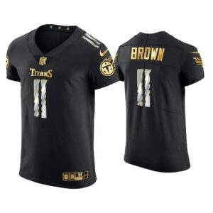 Men A.J. Brown Tennessee Titans Black Golden Edition Vapor Elite Jersey