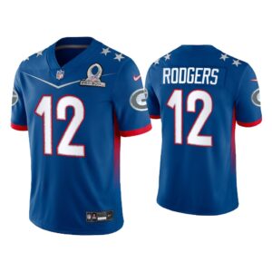 Men Aaron Rodgers Green Bay Packers 2022 NFC Pro Bowl Royal Game Jersey