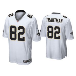 Men Adam Trautman New Orleans Saints White Game Jersey