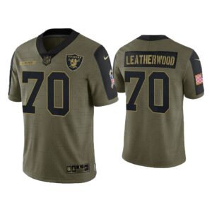 Men Alex Leatherwood Las Vegas Raiders Olive 2021 Salute To Service Limited Jersey