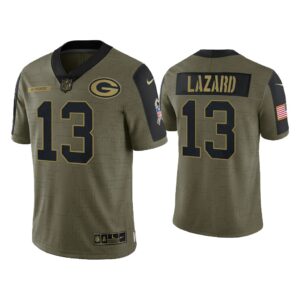 Men Allen Lazard Green Bay Packers Olive 2021 Salute To Service Limited Jersey