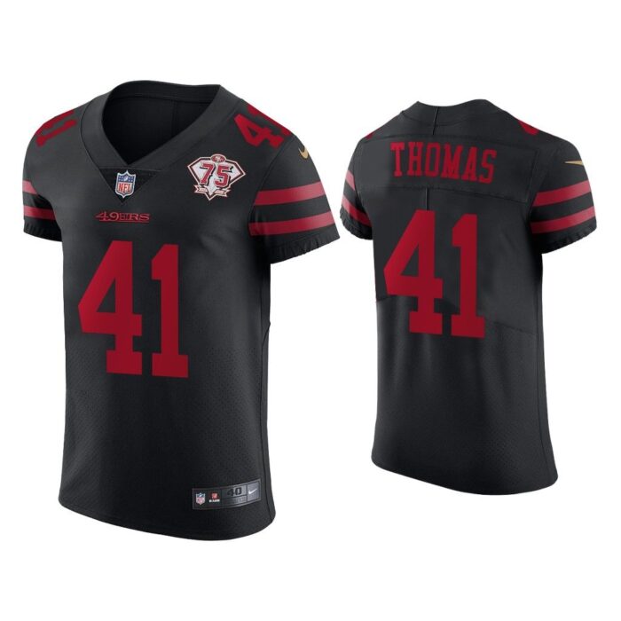 Men Ambry Thomas San Francisco 49ers Black 75th Anniversary Jersey