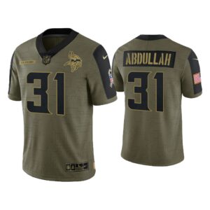 Men Ameer Abdullah Minnesota Vikings Olive 2021 Salute To Service Limited Jersey