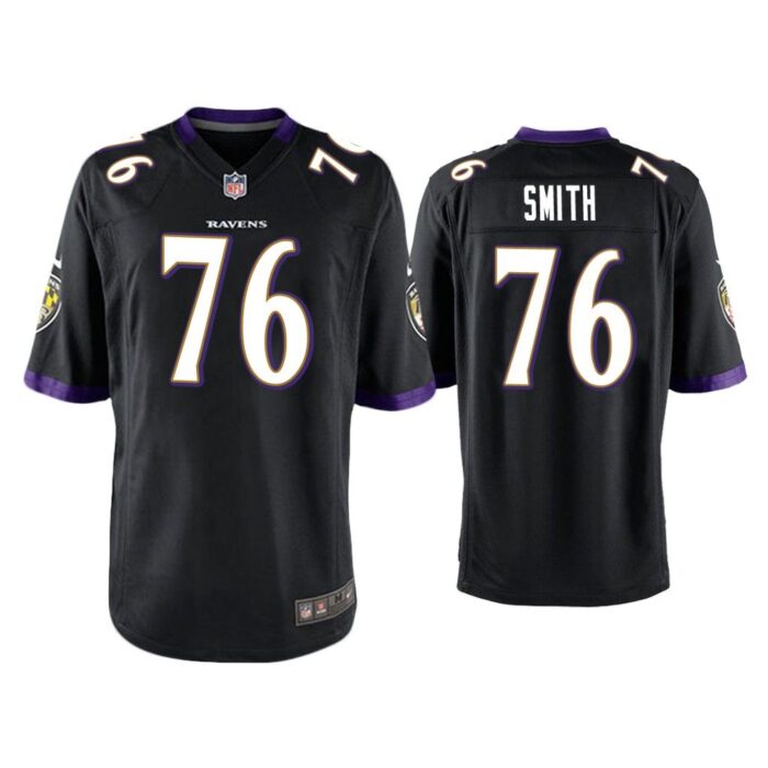 Men Andre Smith Baltimore Ravens Black Game Jersey