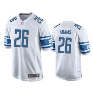 Men Andrew Adams #26 Detroit Lions White Game Jersey