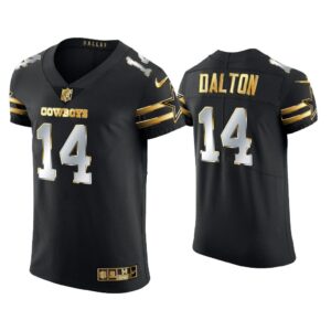 Men Andy Dalton Dallas Cowboys Black Golden Edition Elite Jersey