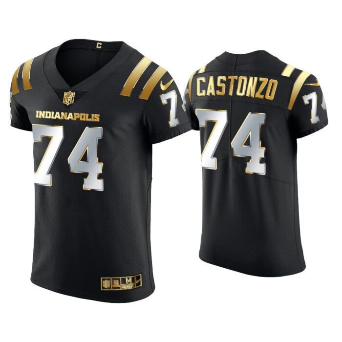 Men Anthony Castonzo Indianapolis Colts Black Golden Edition Elite Jersey