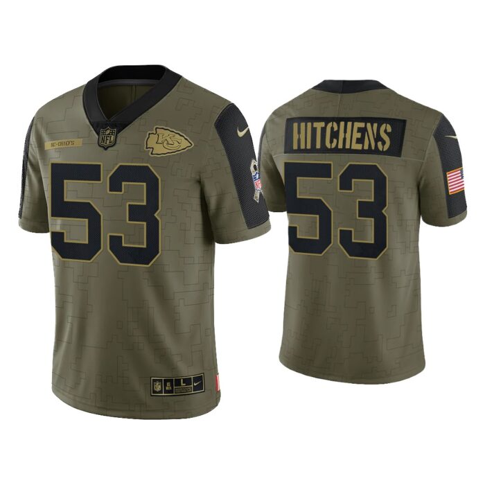 Men Anthony Hitchens Kansas City Chiefs Olive 2021 Salute To Service Limited Jersey