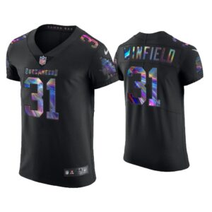 Men Antoine Winfield Jr. Tampa Bay Buccaneers Black Golden Edition Holographic Jersey