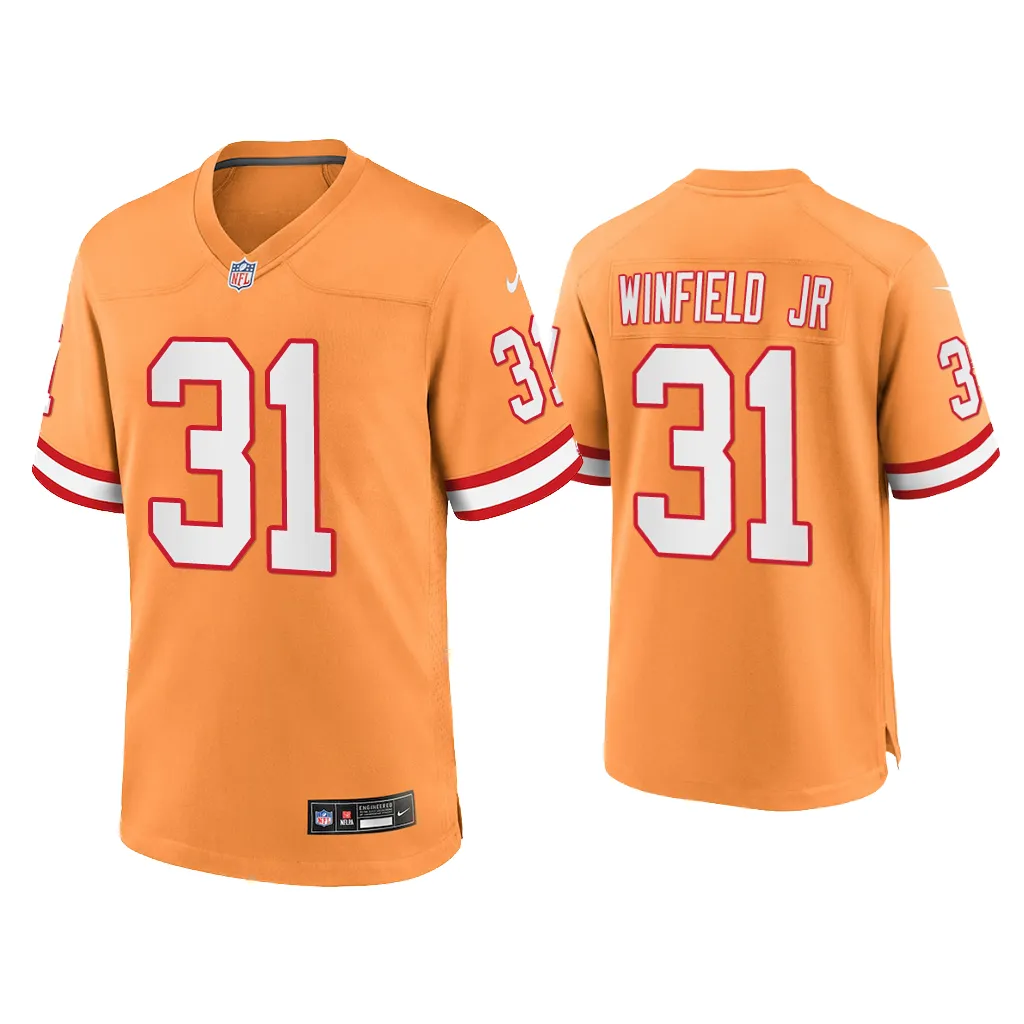 Men Antoine Winfield Jr. Tampa Bay Buccaneers Orange Throwback Game Jersey