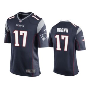 Men Antonio Brown New England Patriots Navy Game Jersey