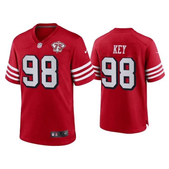 Men Arden Key San Francisco 49ers Scarlet 75th Anniversary Game Jersey