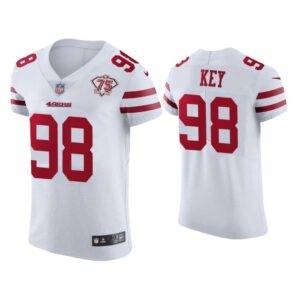 Men Arden Key San Francisco 49ers White 75th Anniversary Jersey