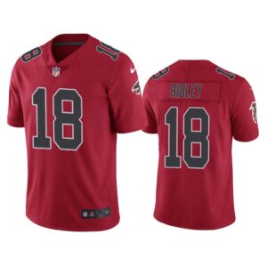 Men Atlanta Falcons Calvin Ridley #18 Red Color Rush Limited Jersey