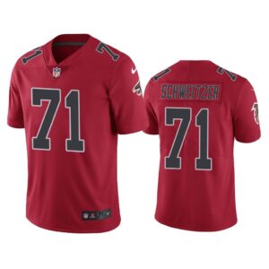 Men Atlanta Falcons Wes Schweitzer #71 Red Color Rush Limited Jersey