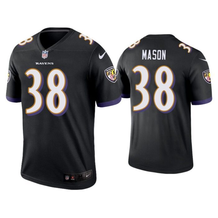 Men Ben Mason Baltimore Ravens Black Legend Jersey