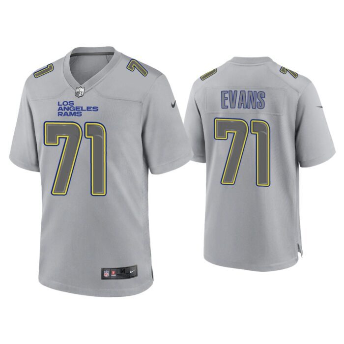 Men Bobby Evans Los Angeles Rams Gray Atmosphere Fashion Game Jersey